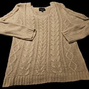 Absolutely Creative Worldwide Beige Cable Knit Sweater